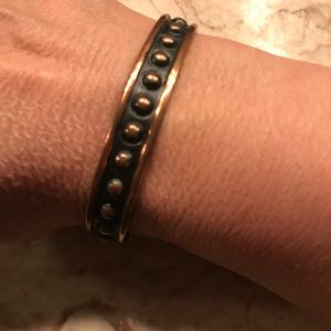 Sasspurilla antiqued copper beaded cuff bracelet
